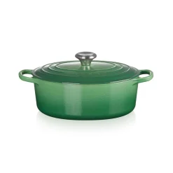 Le Creuset Signature Cast Iron 27cm Oval Casserole - Bamboo Green