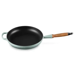 Le Creuset Signature Cast Iron 28cm Frying Pan with Wooden Handle - Sea Salt