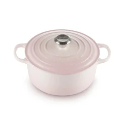 Le Creuset Signature Cast Iron 28cm Round Casserole - Shell Pink