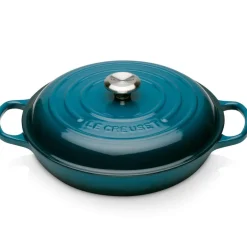 Le Creuset Signature Cast Iron 26cm Shallow Casserole - Deep Teal