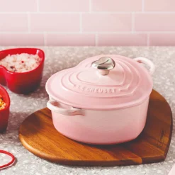 Le Creuset Signature Cast Iron 1.9 Litre Heart Casserole - Shell Pink
