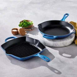 Le Creuset Signature Cast Iron 26cm Square Grillit - Azure