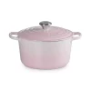 Le Creuset Signature Cast Iron 24cm Deep Round Casserole - Shell Pink
