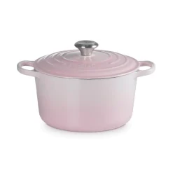 Le Creuset Signature Cast Iron 24cm Deep Round Casserole - Shell Pink