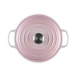 Le Creuset Signature Cast Iron 24cm Deep Round Casserole - Shell Pink