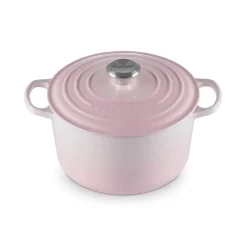Le Creuset Signature Cast Iron 24cm Deep Round Casserole - Shell Pink