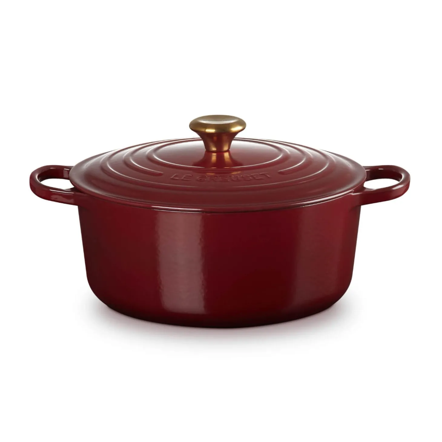 Le Creuset Signature Cast Iron 28cm Round Casserole - Garnet