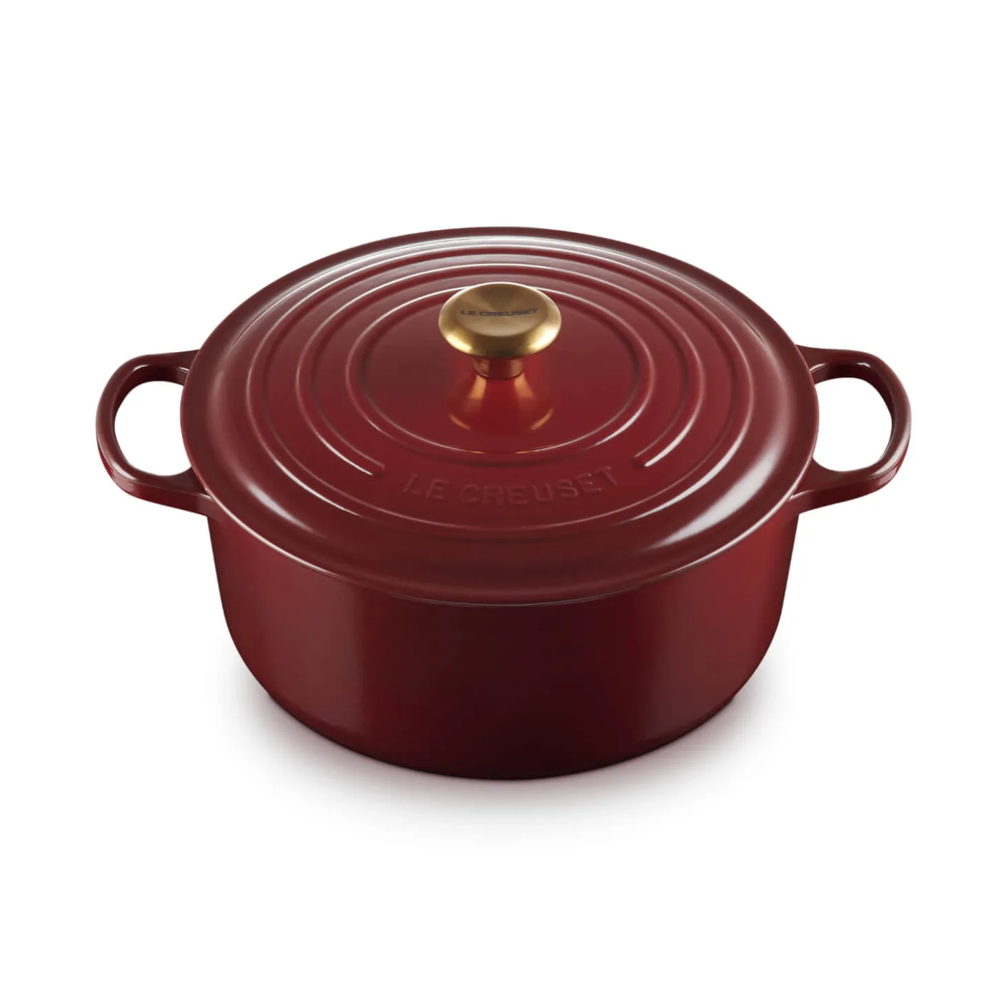 Le Creuset Signature Cast Iron 28cm Round Casserole - Garnet