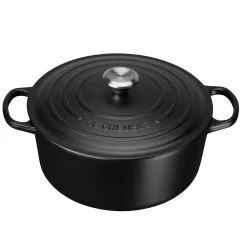 Le Creuset Signature Cast Iron 26cm Round Casserole - Satin Black