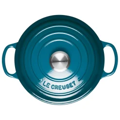 Le Creuset Signature Cast Iron 28cm Round Casserole - Deep Teal