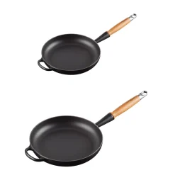 Le Creuset Signature Cast Iron 2 Piece Frying Pan Set - Satin Black