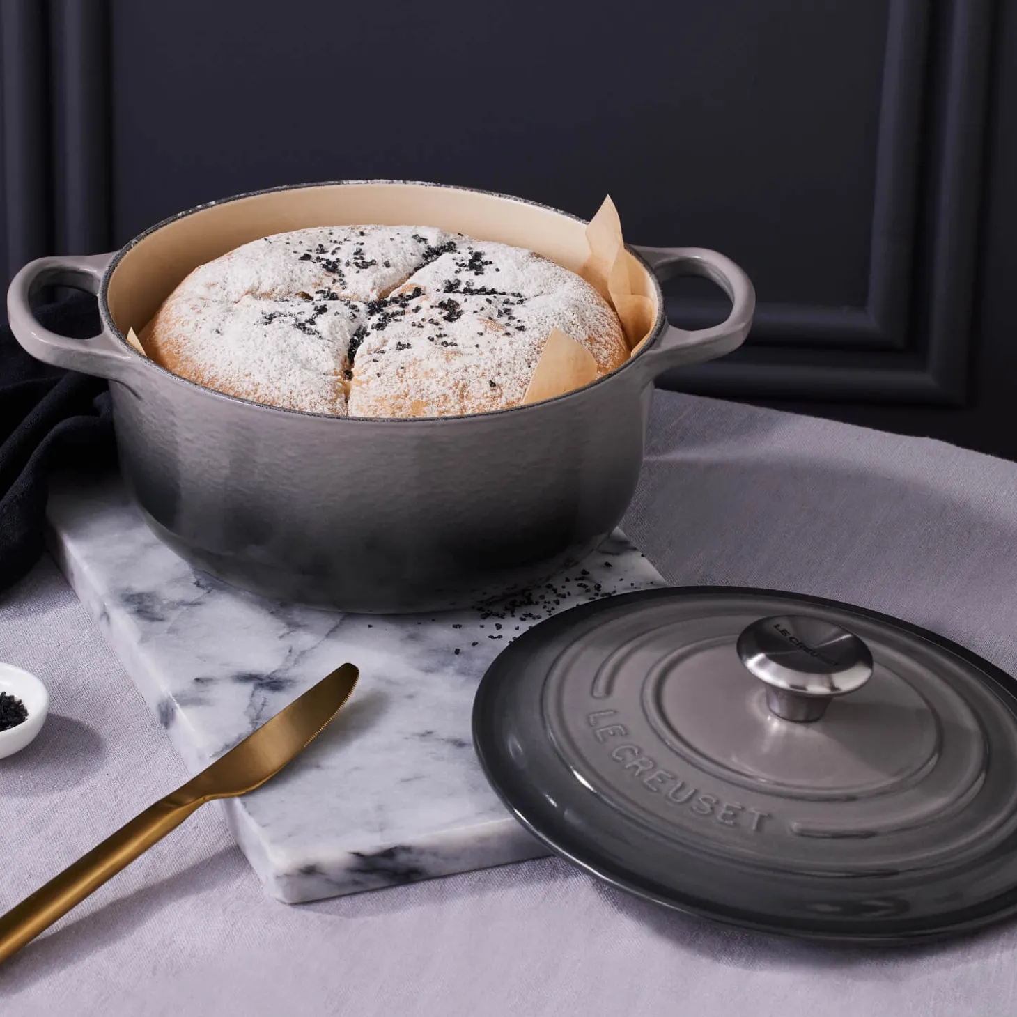 Le Creuset Signature Cast Iron 26cm Round Casserole - Flint