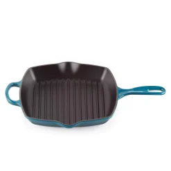 Le Creuset Signature Cast Iron 26cm Square Grillit - Deep Teal