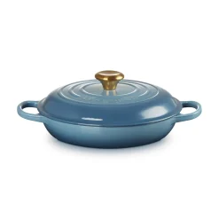 Le Creuset Signature Cast Iron 26cm Shallow Round Casserole - Chambray