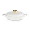 Le Creuset Signature 26cm Cast Iron Christmas Shallow Casserole - Snowflakes