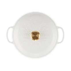 Le Creuset Signature 26cm Cast Iron Christmas Shallow Casserole - Snowflakes