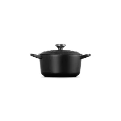 Le Creuset Signature 14cm Cast Iron Round Casserole - Satin Black