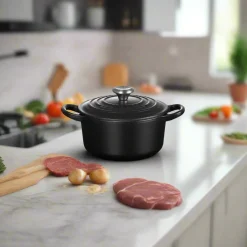 Le Creuset Signature 14cm Cast Iron Round Casserole - Satin Black