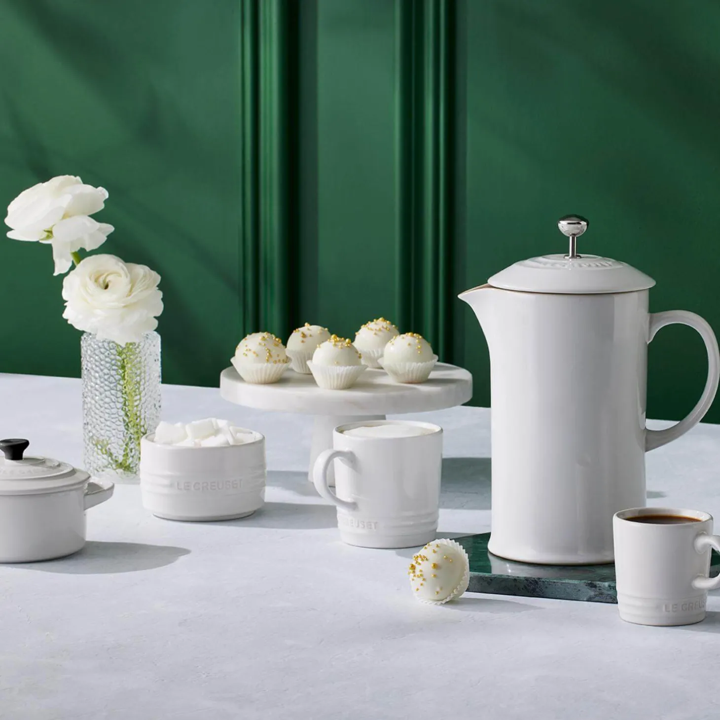 Le Creuset Stoneware Cafetiere - White