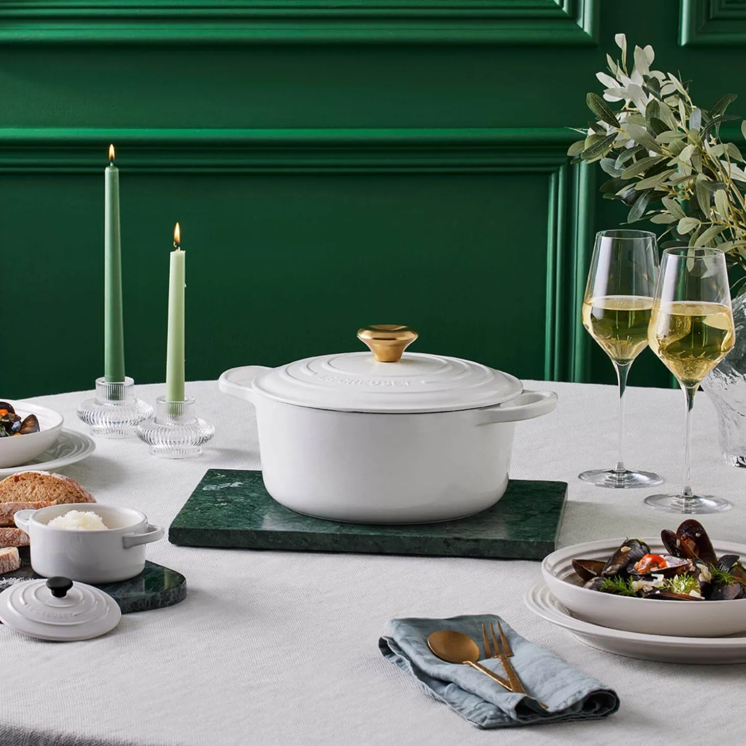 Le Creuset Stoneware Petite Round Casserole - White