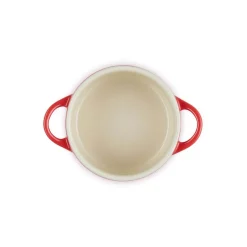 Le Creuset Stoneware Petite Casserole with Gold Heart Knob - Cerise