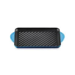 Le Creuset Traditional Cast Iron 32cm Rectangular Grill - Azure