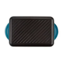 Le Creuset Traditional Cast Iron 32cm Rectangular Grill - Deep Teal