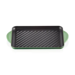 Le Creuset Traditional Cast Iron 32cm Rectangular Grill - Bamboo Green