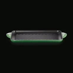 Le Creuset Traditional Cast Iron 32cm Rectangular Grill - Bamboo Green