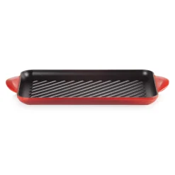 Le Creuset Traditional Cast Iron 32cm Rectangular Grill - Cerise