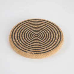 Liga Round Cork Coaster - Orbit - Grey