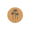 Liga Round Cork Coaster - Palm - Grey