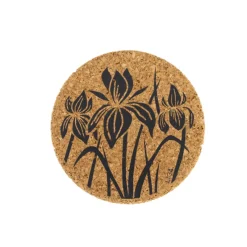 Liga Round Cork Coaster - Iris - Grey