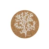Liga Round Cork Coaster - Coral - White