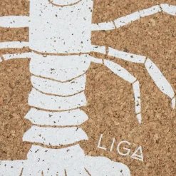 Liga Round Cork Placemat - Lobster - White