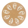 Liga Round Cork Placemat - Oyster - White