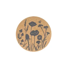 Liga Round Cork Placemat - Wildflower - Grey