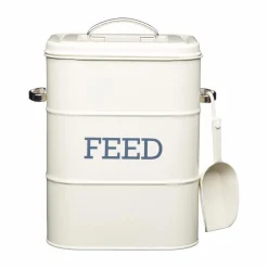Living Nostalgia Feed Storage Tin - Cream