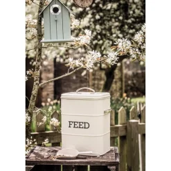 Living Nostalgia Feed Storage Tin - Cream