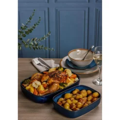 Mason Cash Reactive Blue Stoneware 31cm x 21cm Rectangle Dish