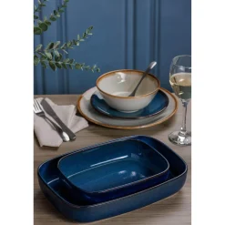 Mason Cash Reactive Blue Stoneware 23cm x 17.5cm Rectangle Dish
