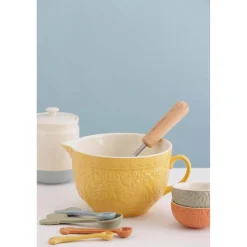 Mason Cash Stoneware Home To Roost 16cm x 11.5cm Storage Jar - Cream & Blue