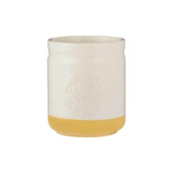 Mason Cash Stoneware Home To Roost 12cm x 12.5cm Utensil Pot - Cream & Yellow
