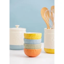 Mason Cash Stoneware Home To Roost 12cm x 12.5cm Utensil Pot - Cream & Yellow