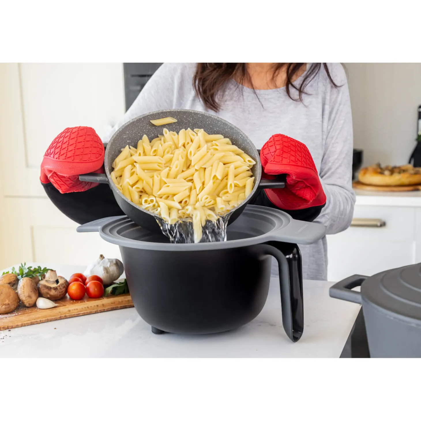 Masterclass 2-in-1 Collapsible Silicone Steam & Strain Colander