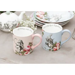 Mikasa V&A Alice In Wonderland His & Hers Bone China Mugs