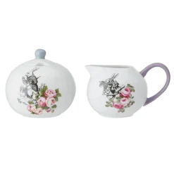 Mikasa V&A Alice In Wonderland Bone China Sugar Bowl & Creamer Set