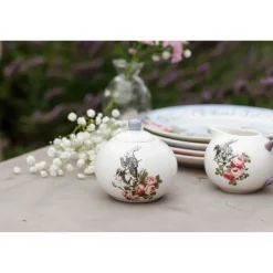 Mikasa V&A Alice In Wonderland Bone China Sugar Bowl & Creamer Set