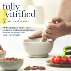 Milton Brooks Porcelain 600ml Mortar & Pestle - Size 4