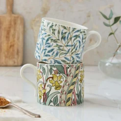 Morris & Co 2 Piece 340ml Porcelain Mug Set - Daffodil & Willow Bough